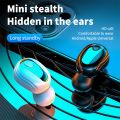 VAORLO Bluetooth 5.2 Mini Invisible Wireless Earphone Running Sport Gaming Headset With Mic Handsfree Stereo Music Earbud In-Ear.
