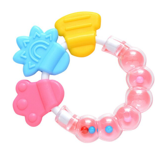 Silicone Baby Hand Teether With jhunjhuni CN-1pcs Baby Hand Teether