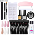 LanmuiarCross-border 6 colors 14 pieces set nail extension cream 15ml paper-free crystal extension JIAOuv phototherapy JIAO baking lamp.