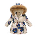 Girls Overcoat Windproof Cartoon Animal Print Pockets Girls Coat. 