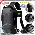 New Carbon Fiber Streamline Anti-Theft Sling Bag Multifunction Men Chest Bag Male Waterproof Messenger USB Crossbody Bag. 