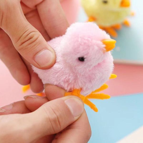 Clockwork Plush Chicken Simulation animal plush jumping stail children's toys -1pcs