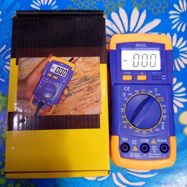 TOP CLASS A830L Multimeter 830L Digital Multimeter A830L Digital LCD Display With BACKLIGHT Button HOLD Button Diode Transistor Resistor DC AC Voltage Ampere Testers Tool