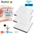 Wifi Tuya Mini Smart Light Switch 433MHZ Wireless Wall Panel Touch Switch 220V 10A Relay Works with Alexa Google Home Smart Life.