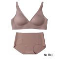S-XXL Japanese SUJI Invisible-button black-technology bra suit, jelly strip soft support, bra+panties. 