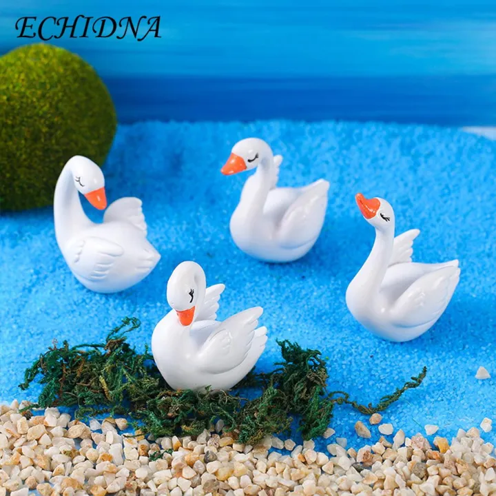 Mini Swans ECHIDNA Mini Swan Model Realistic Appearance Fairy Garden Decor DIY ...