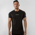 Black Gym Skinny T-shirt Men's Short sleeve t shirt Male Summer Fitness Bodybuilding Cotton Tee shirt Tops Casual Sport Clothing.