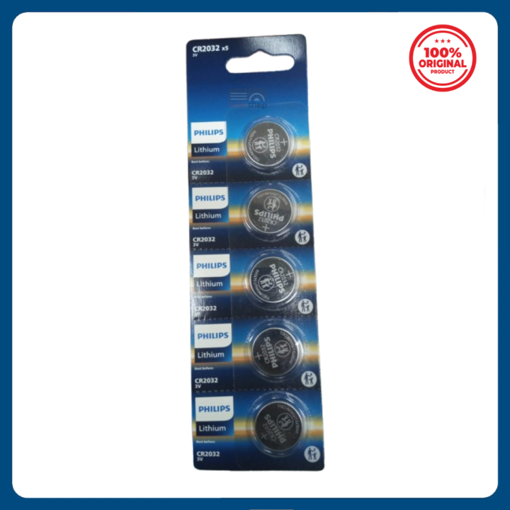 5PCS Philips CR2032 3V Button Lithium Battery