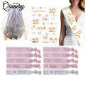 13pcs Party Supplies Bride To Be Stretch Bracelet Elastic Band Wedding Veil Set For Bridal Party Bachelorette Party. 