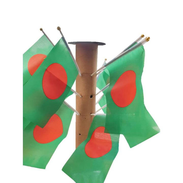 Bangladesh National Flag [ Desk Flag]  8 Inch BY 5 Inch (5 Pcs)