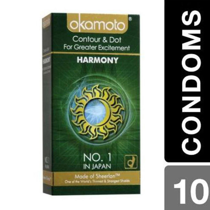 Okamoto Harmony Contour and Dots Condoms - 10Pcs