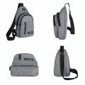 Men's Bag Solid Color Men's Chest Bag Outdoor Casual Fashionable Small Satchel Canvas Handbag Zipper Messenger Fashion Bags. 