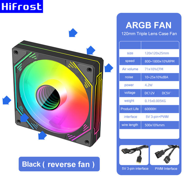 6-1pcs%20120mm%20Rgb%20Case%20Fan%20Addressable%20Multifaceted%20Infinity%20Mirror%20Argb%201800%20Rpm%205v%203pin%20Argb%2012v%204pin%20Pwm%20Pc%20Case%20Fan%20-%20Image%204