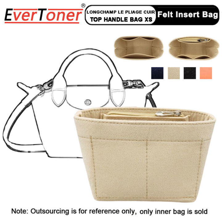 EverToner Felt Cloth Insert Bag For Longchamp LE PLIAGE CUIR Top