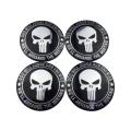 4Pcs/Set for Skull Logo Car Wheel Center Sticker Aluminum Alloy Tire Rim Hub Emblem Decoration for Jeep Mazda Honda Ford Volkswagen KIA Daewoo Lexus Subaru Land Rover. 