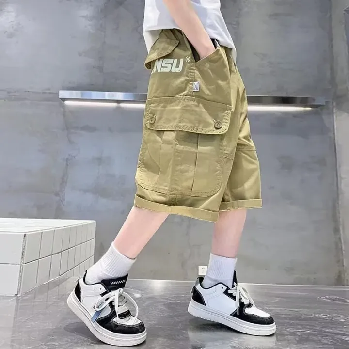 Khaki%20cargo%20shorts,%20men's%20summer,%20American,%20loose,%20retro,%20five-point%20pants,%20trendy%20brand,%20wear%20sports%20pants%20black%20-%20Image%203