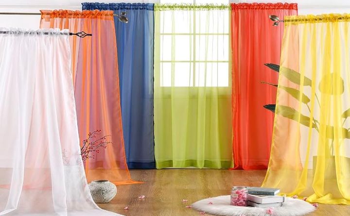 Tissu net curtain Colorful Curtains, Suitable for Living Room, Bedroom, Kitchen, Children’s Room, Party, Wedding Background, Event Decoration -1 pcs