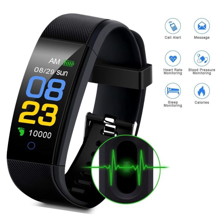 D115 PLUS Bluetooth Bracelet Smart Watch for Android and IOS - Black