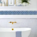 Tile Sticker Decorative Waterproof Peel and Stick Mosaic for Kitchen Backsplash and Wall Borders - 3 inch X 12 Ft Border.