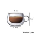 140ml Double-layer Transparent 140ml Heat Resistant Glass Coffee Cup With Handle Insulated Teacup Water Cup Mug Coffee Glass Cup.