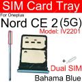 Sim Tray SD Card Tray Holder Card Compatible with OnePlus Nord 2 Nord N10 N20 N100 N200 N300 Nord CE CE2 5G With Sim Ejector Pin Replacement Part. 