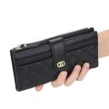 New Women Wallets Plaid Pattern Soft PU Leather Long Female Purse With Zipper Quality Fashion Card Holder Wallet For Women.