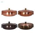 Copper Chafing Dish Pot Thick Elegant Ramen Pot with Lid Cooking Pot for Picnic Household.