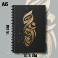 Notebook A6 Islamic Calligraphy Black Golden Colourfull Theme Gradient Digital Design Writing Pad k252 K257. 
