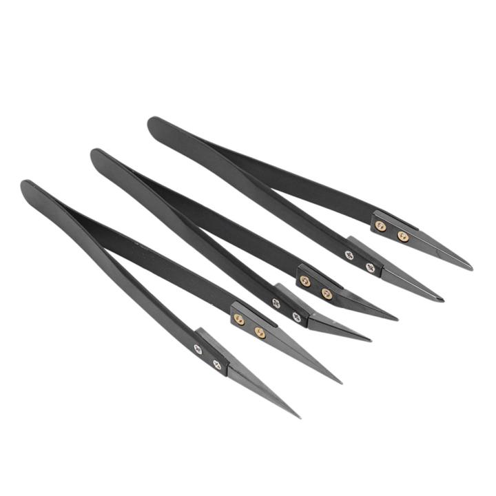 Black Ceramic Tweezers Set - Antistatic,Anticorrosion,Antimagnetic,Highly Heat Resistant(9Pack)