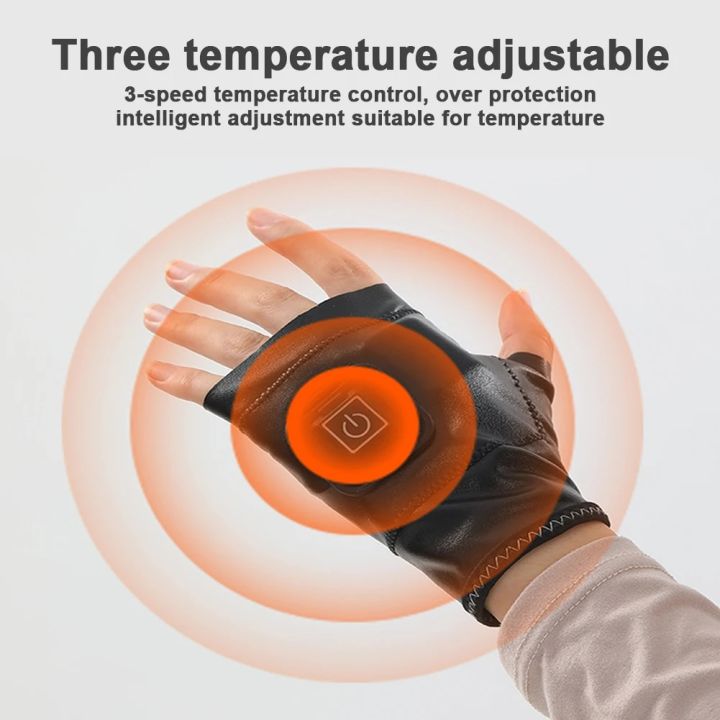 Skiing Fishing Heated Glove Temperature Control Wireless Electric Cycling Gloves USB Charging for Outdoor Riding Hand Protector