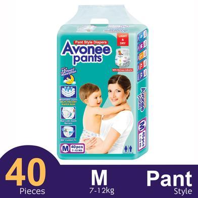 Avonee Baby Diaper Pant – M (7-12 kg), 40 pcs, Super Absorbent & Leak-Proof