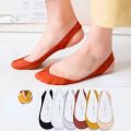 1/3/5 Pairs Invisible Boat Socks Women Summer Silicone Non-Slip Socks for High Heels Shoes Ice Silk Thin Half-Palm Suspender New.