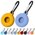 4 PCS Round Shape Shockproof Anti-scratch Silicone Protective Case with Carabiner for AirTag(Mint Green). 
