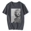 T-Shirt Marilyn Monroe Tattoo White The Happiness Is Have My TShirt New Top Christmas Gifts Men Tee Funny Shirt. 