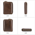 ew ertal leather coin purse men's er anti-theft card swiping bag drier's lense top layer coide retro wallet men's. 