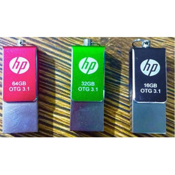 HP Dual Plug- 32 GB Pendrive USB OTG Metal USB Flash Drive