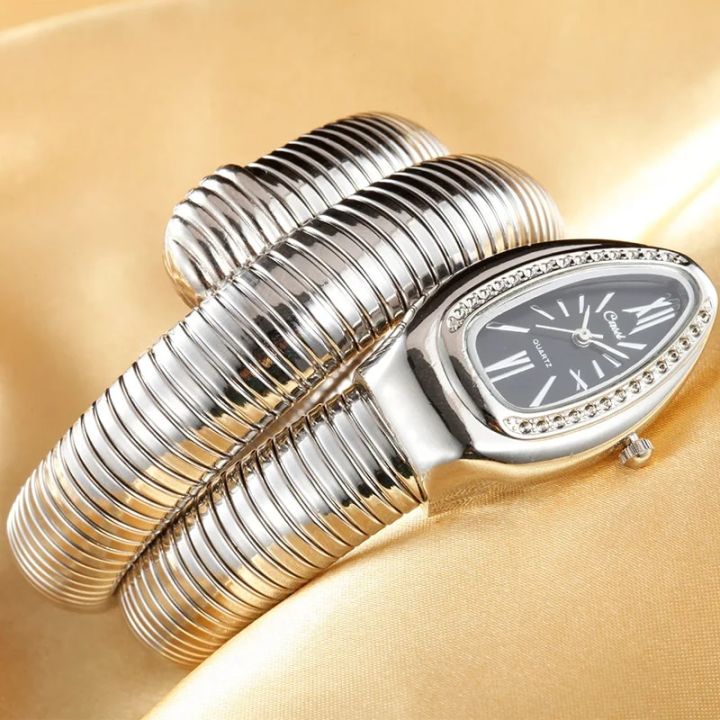 2021 Relogio Feminino Luxury Silver Snake Watches Women
