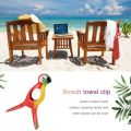 8Pcs Beach Towel Clips for Sun Loungers, Parrot Bird Towel Clips Large Windproof Clothes Hanging Peg Quilt Clamp Holder.
