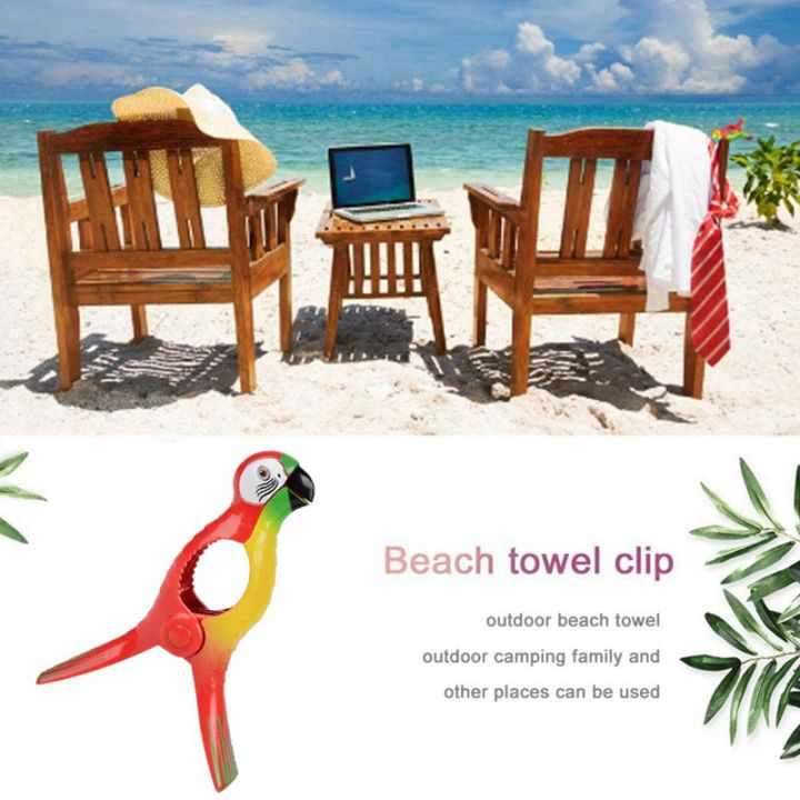 8Pcs%20Beach%20Towel%20Clips%20for%20Sun%20Loungers,%20Parrot%20Bird%20Towel%20Clips%20Large%20Windproof%20Clothes%20Hanging%20Peg%20Quilt%20Clamp%20Holder%20-%20Image%204