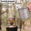 Lixada 400ml Titanium Coffee Pour Over Kettle Coffee Mini Tea Water Camping Pot Stove Top Coffee Pot Gooseneck Picnic Drinkware. 