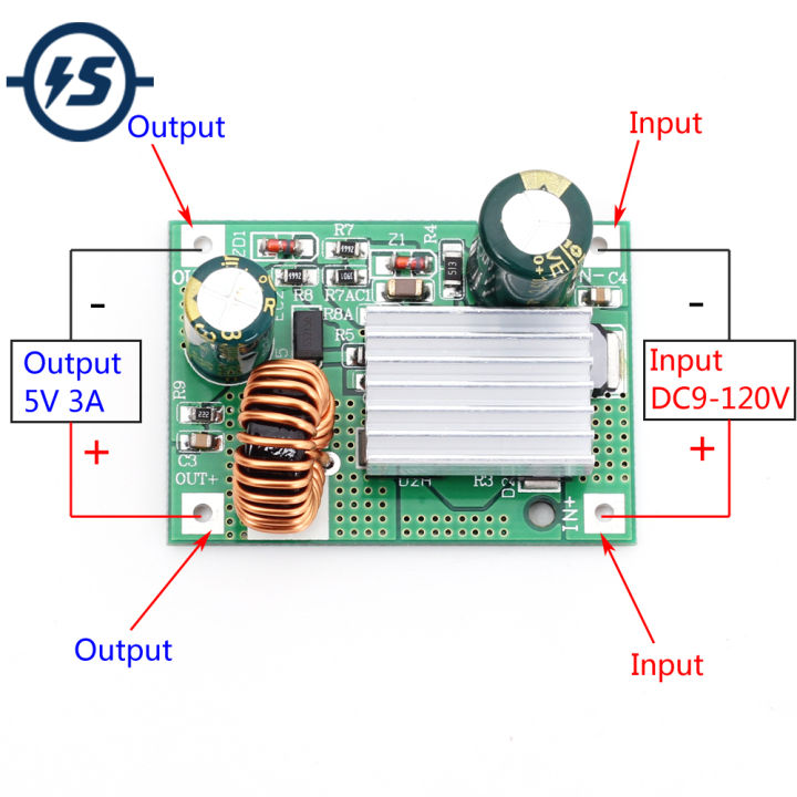 DC Step Down Module 9V 12V 24V 36V 48V 72V 84V 120V to 5V 3A Power ...