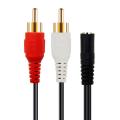 2X 2-RCA Male to Female 3.5mm Jack Aux Stereo Audio Cable. 