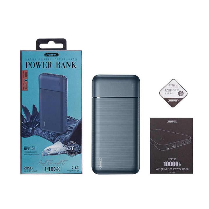 RPP-96 Lango Series Dual USB output Dual input (Type-c & Type-B) 10000mAh Remax Power Bank