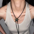 Cross border Indian pentagram Celtic pattern bolo tie leather tie United States western cowboy Poirot tie.