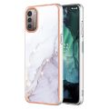 lthmy for Nokia G21 / G11 Marble Pattern Hybrid Hard Back Soft TPU Bumper Protective Case Cover. 