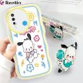 Jizetin for Huawei P30 Lite / Nova 4E Back Cover + Free Pop Socket Happy Pochacco Soft Wavy Shape TPU Phone Case For Girls Boys.