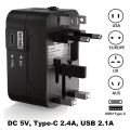 Universal USB Multi Plug Travel Adapter Power Socket international UK/US/AU/EU/CA All in 1 Travel Adapter converter. 