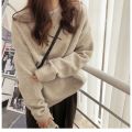 M50 round Neck Sweater Women's Loose Lazy Style Mori Women's Soft Glutinous Outer Wear Japanese Style Sweater Pullover Top Inner Base. 