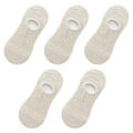5 Pairs Women Non-slip Socks Invisible Summer Solid Color Mesh Ankle Boat Socks Silicone Female Cotton Slipper No Show Socks. 