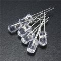 50Pcs- 5mm Transparent WHITE 5mm Water Clear LED White 5mm Ultra Bright Transparent Round 5mm LED Light Emitting Diode Water Clear White Light Bulbs For Electronics Project.